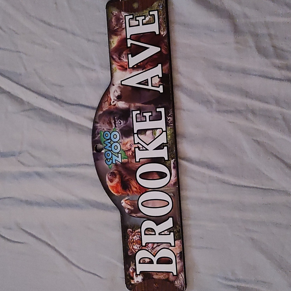 🦁 “Brooke Ave” Personalized Street Sign – Como Zoo Animal Theme | NEW